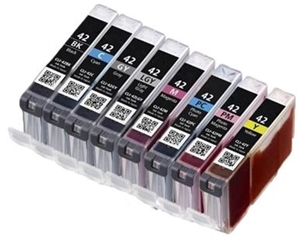 Compatible Canon CLI-42 Multipack Set of 8 Ink Cartridges (BK/C/M/Y/PC/PM/GY/LGY)